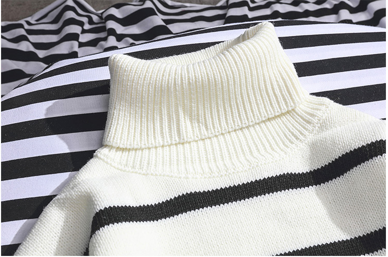 Autumn And Winter Turtleneck Sweaters For Men And Boys Trend All-match Line Clothes Lazy Wind